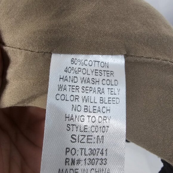 Island Girl Olive Green Red Embroidered Bird Print Mini Skirt Boho M - Picture 11 of 12